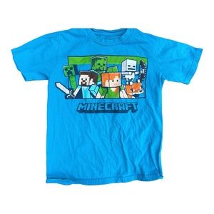 Blue Minecraft shirt for kids size medium